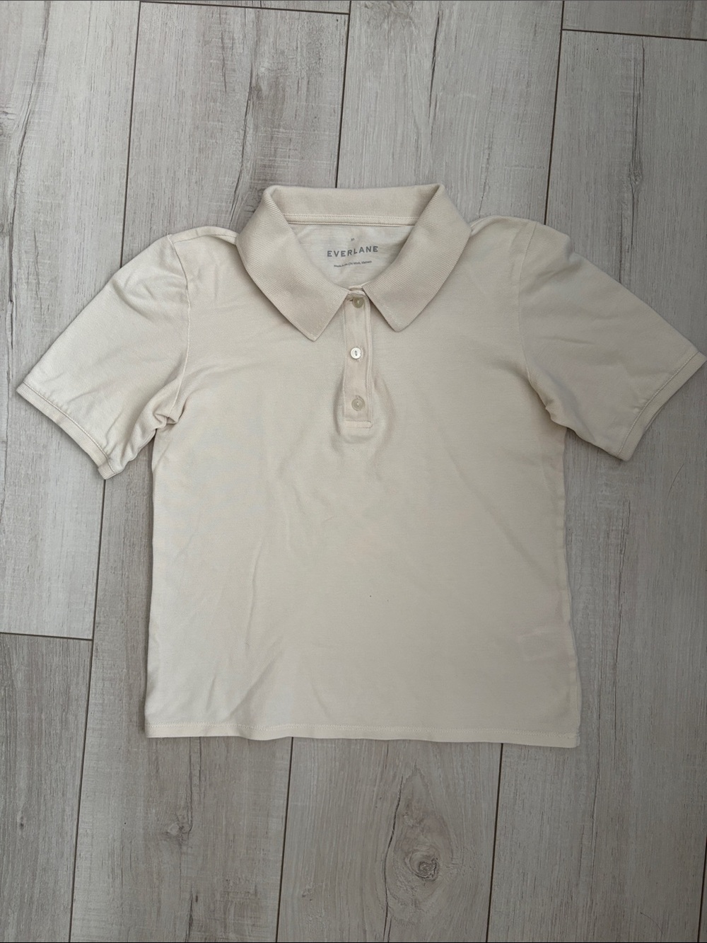 Everlane Neutral Cream Polo Shirt
